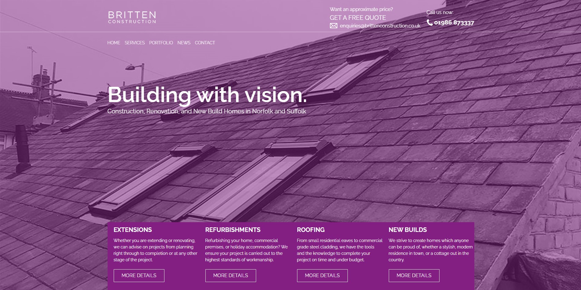 Britten Construction Website Screenshot