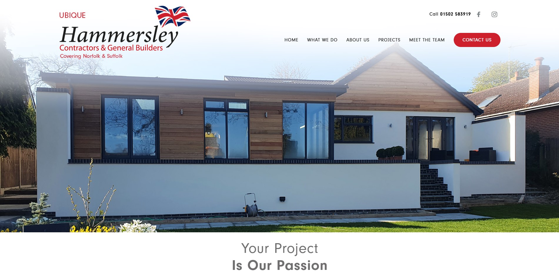 Hammersley Contractors Website Screenshot